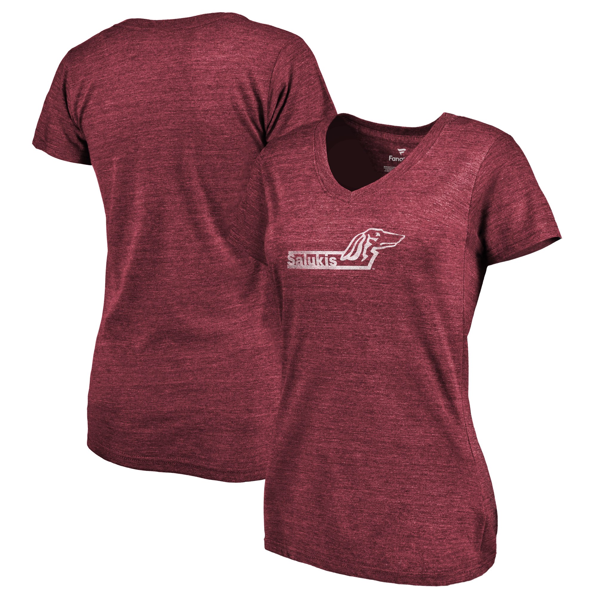 2020 NCAA Fanatics Branded Southern Illinois Salukis Women Garnet College Vault Primary Logo TriBlend VNeck TShirt->ncaa t-shirts->Sports Accessory